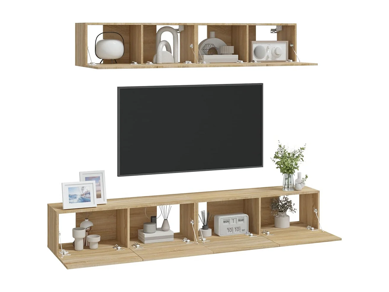 Berkfield 4 Piece TV Cabinet Set Sonoma Oak Engineered Wood