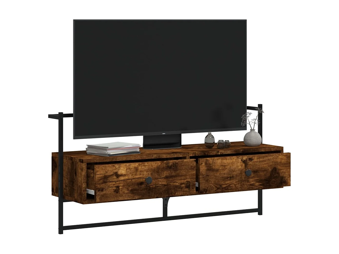 Berkfield TV Cabinet Wall-mounted Smoked Oak 100.5x30x51 cm Engineered Wood