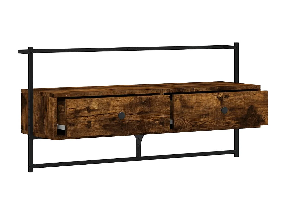 Berkfield TV Cabinet Wall-mounted Smoked Oak 100.5x30x51 cm Engineered Wood