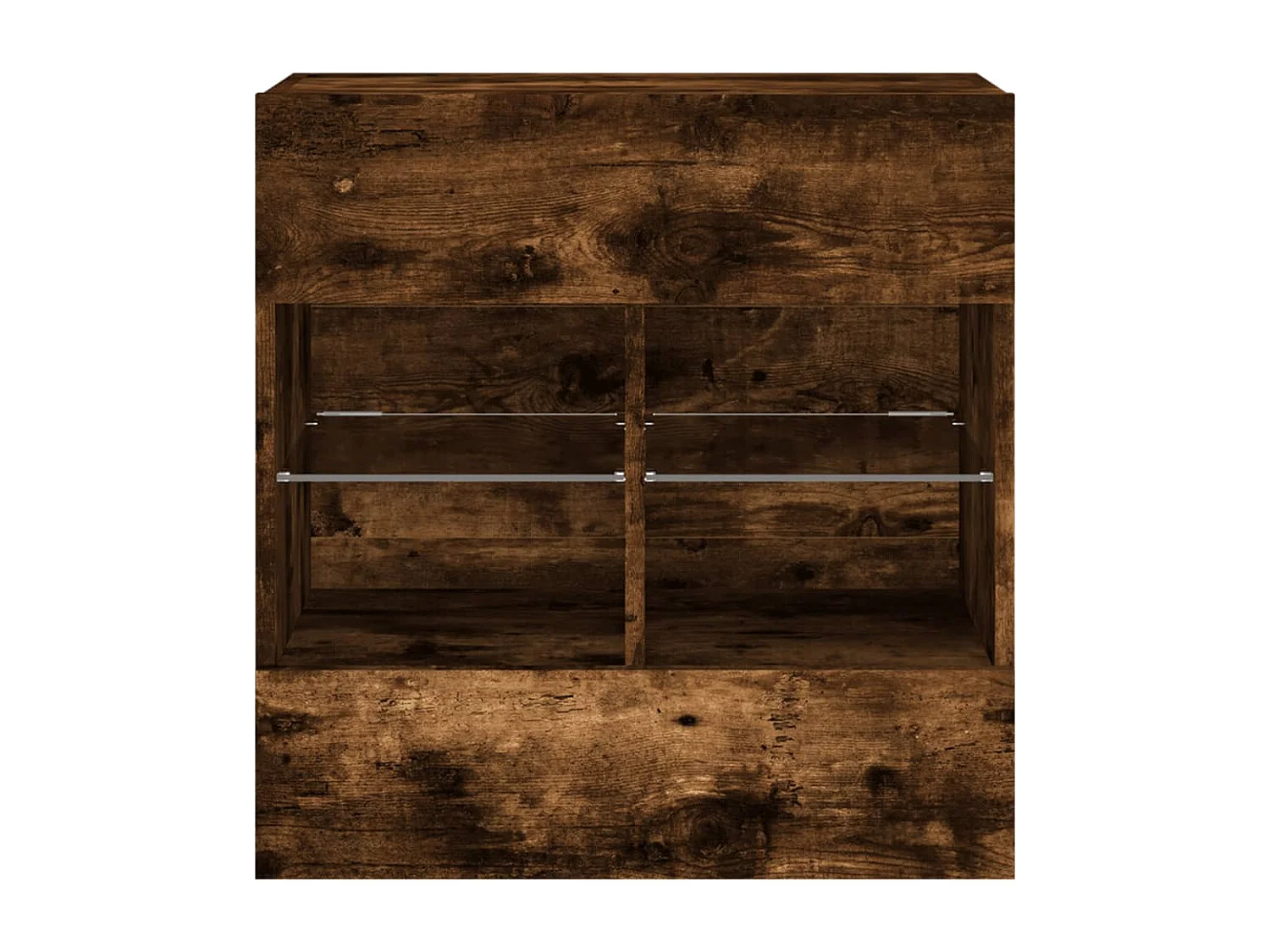 Berkfield TV Wall Cabinet with LED Lights Smoked Oak 58.5x30x60.5 cm
