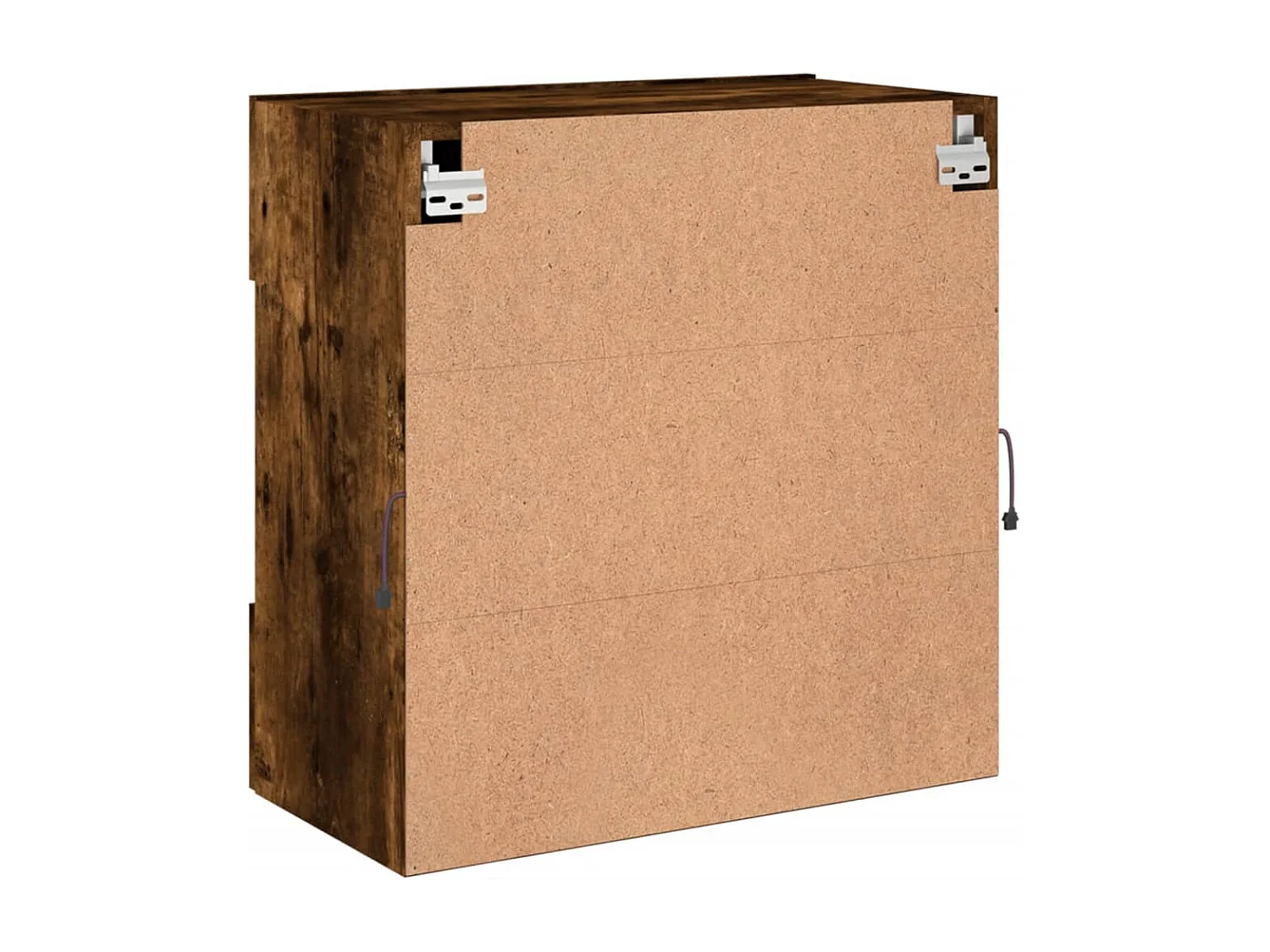 Berkfield TV Wall Cabinet with LED Lights Smoked Oak 58.5x30x60.5 cm