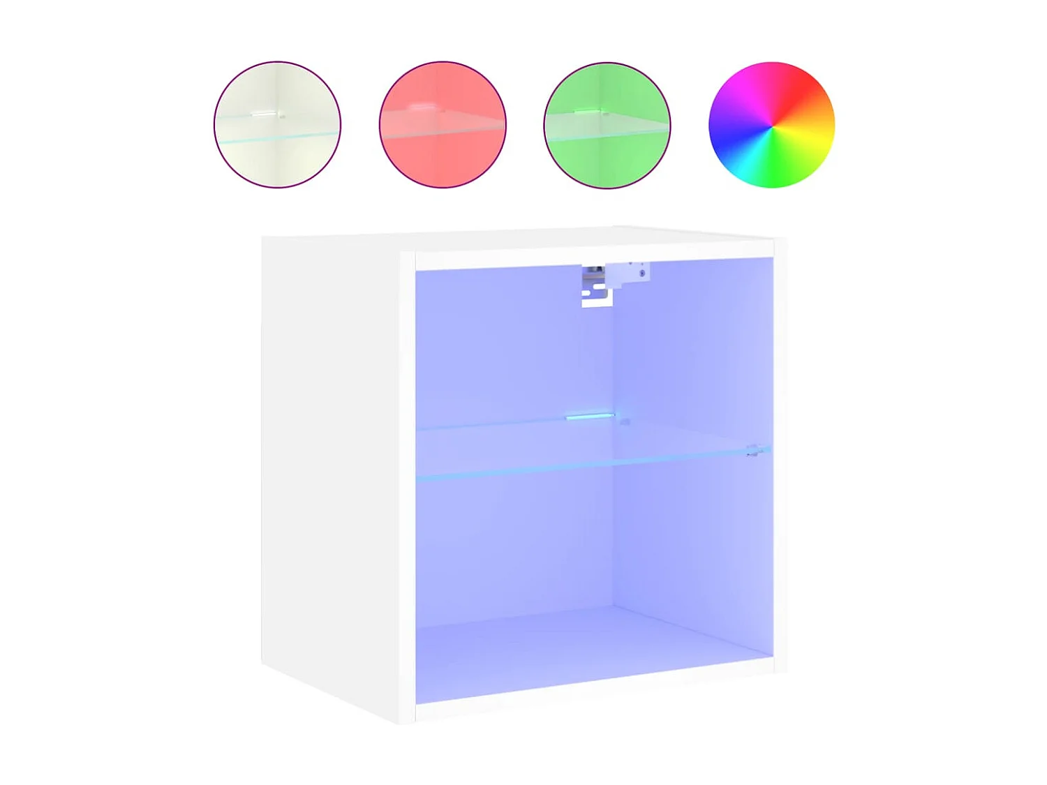 Berkfield Bedside Cabinet with LED Lights Wall-mounted White
