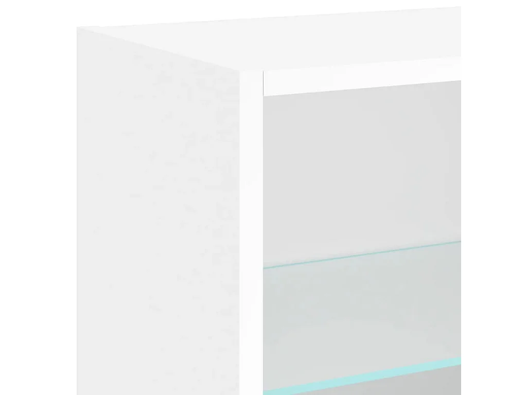 Berkfield Bedside Cabinet with LED Lights Wall-mounted White