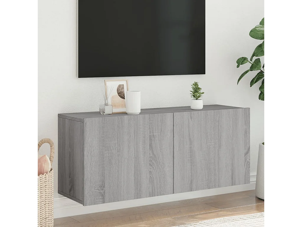 Berkfield TV Cabinet Wall-mounted Grey Sonoma 100x30x41 cm