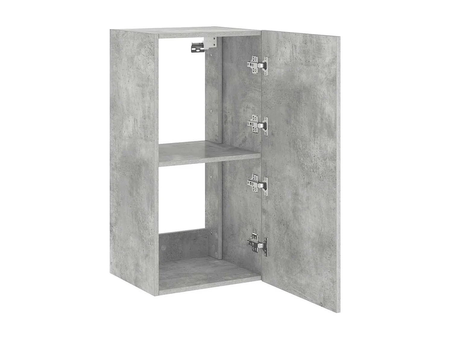 Berkfield TV Wall Cabinet with LED Lights Concrete Grey 40.5x35x80 cm