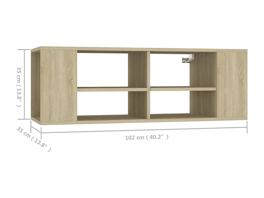 Berkfield Wall-Mounted TV Cabinet Sonoma Oak 102x35x35 cm Engineered Wood