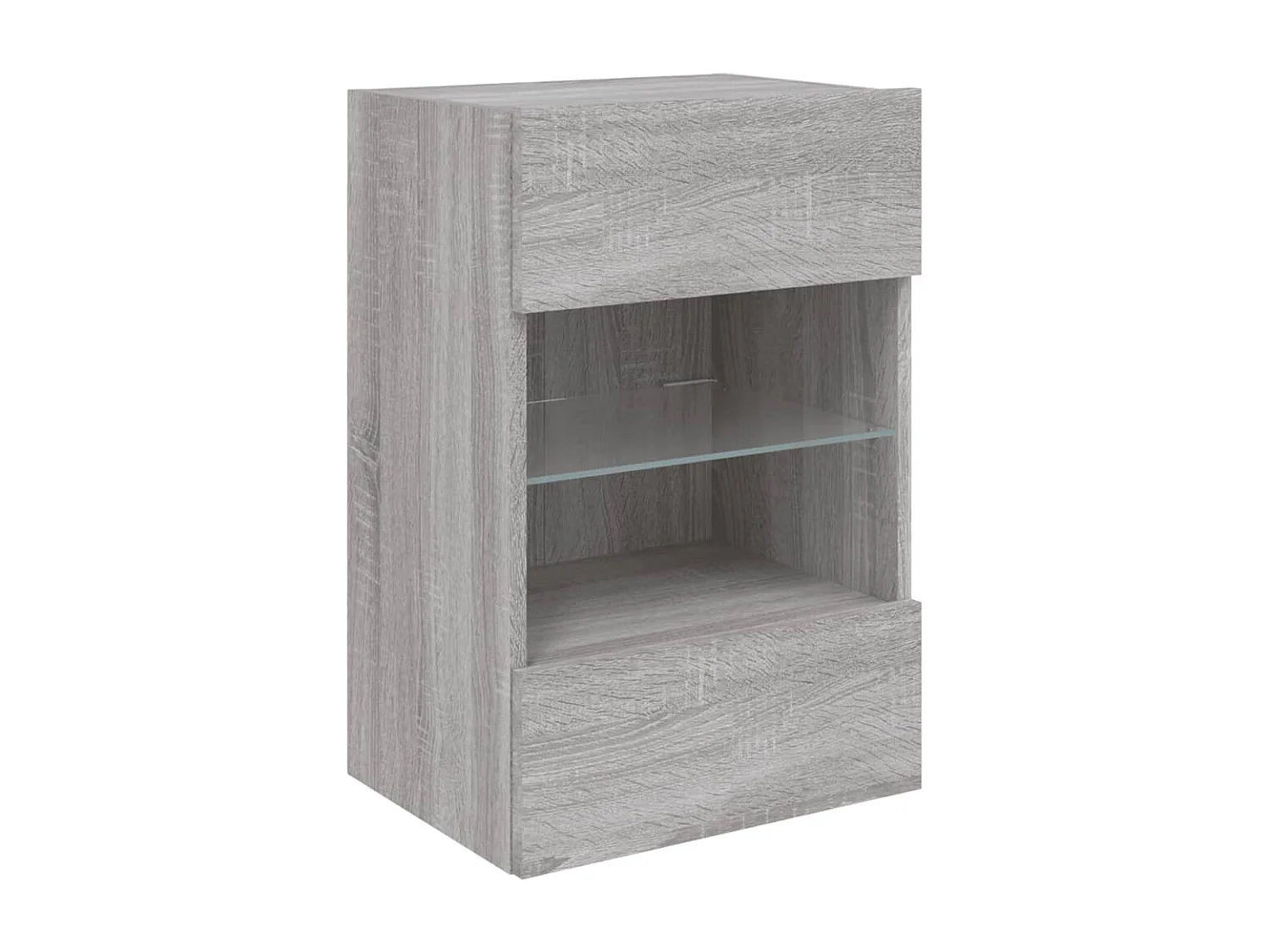 Berkfield TV Wall Cabinet with LED Lights Grey Sonoma 40x30x60.5 cm