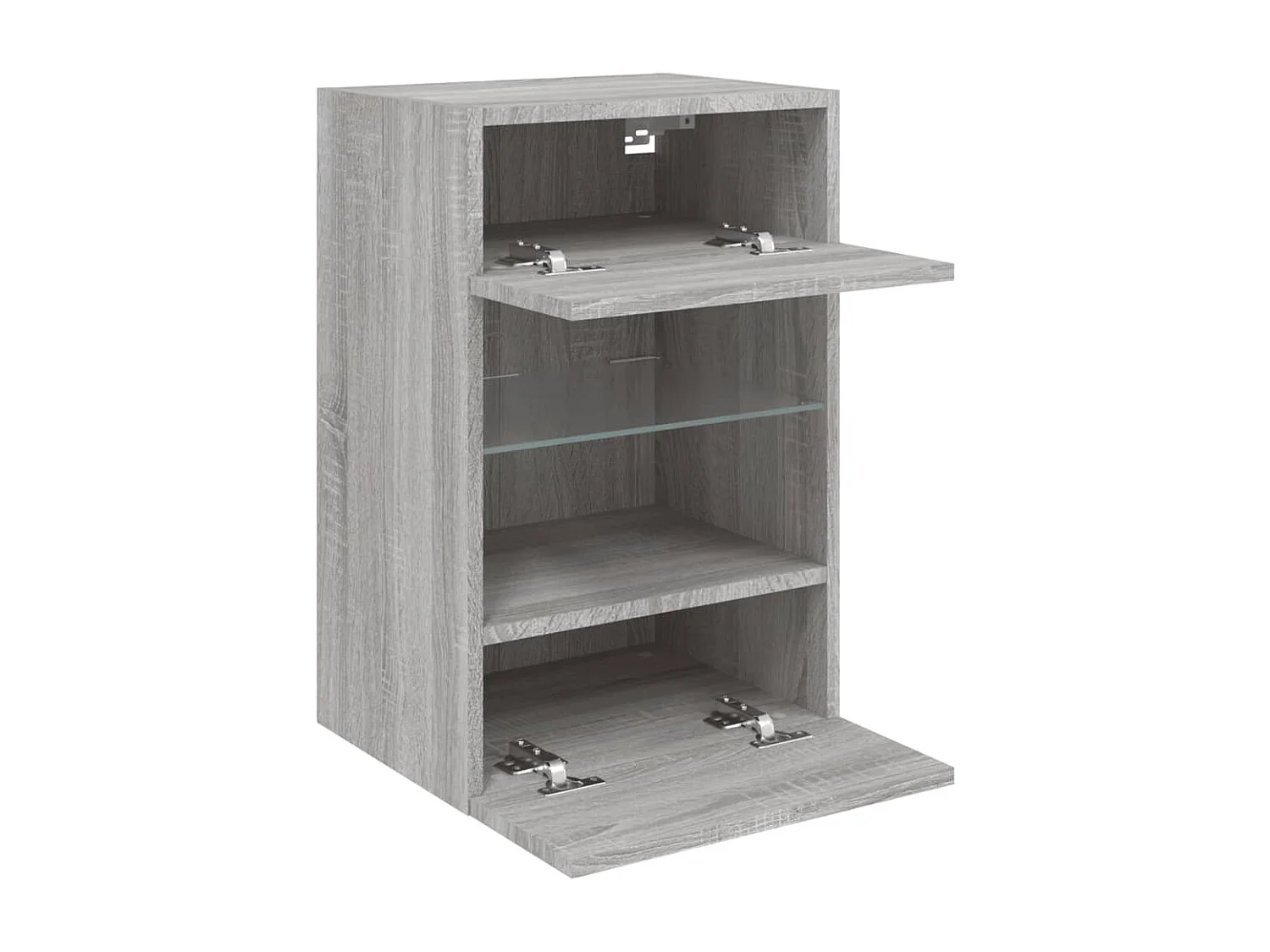 Berkfield TV Wall Cabinet with LED Lights Grey Sonoma 40x30x60.5 cm