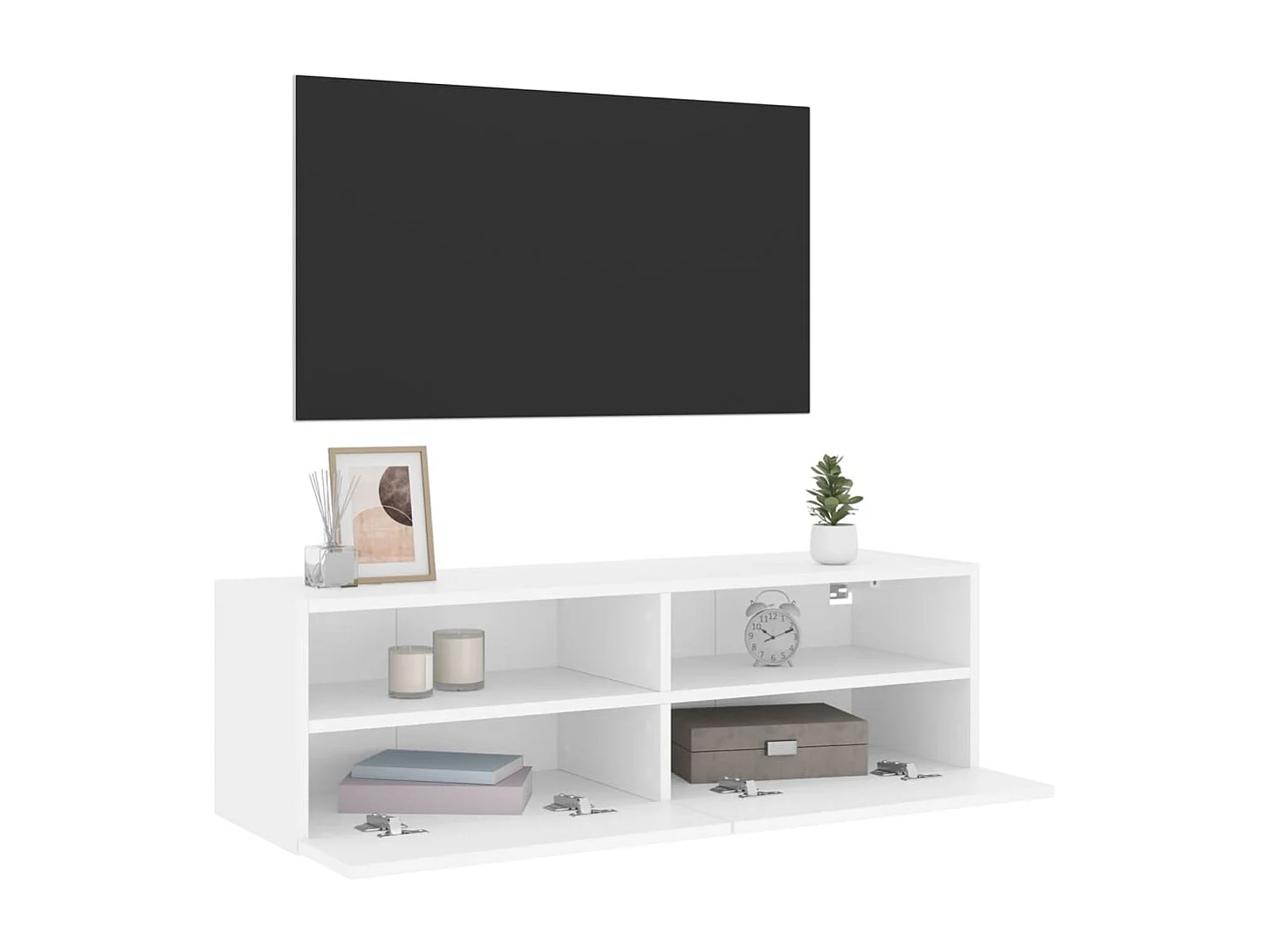 Berkfield TV Wall Cabinet White 100x30x30 cm Engineered Wood