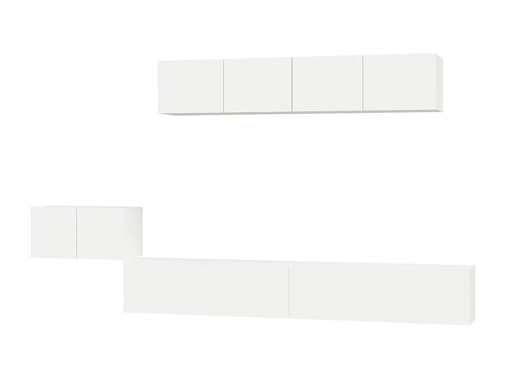 Berkfield 5 Piece TV Cabinet Set White Engineered Wood