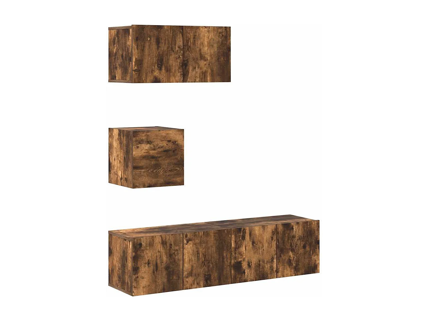 Berkfield 4 Piece TV Cabinet Set Smoked Oak Engineered Wood