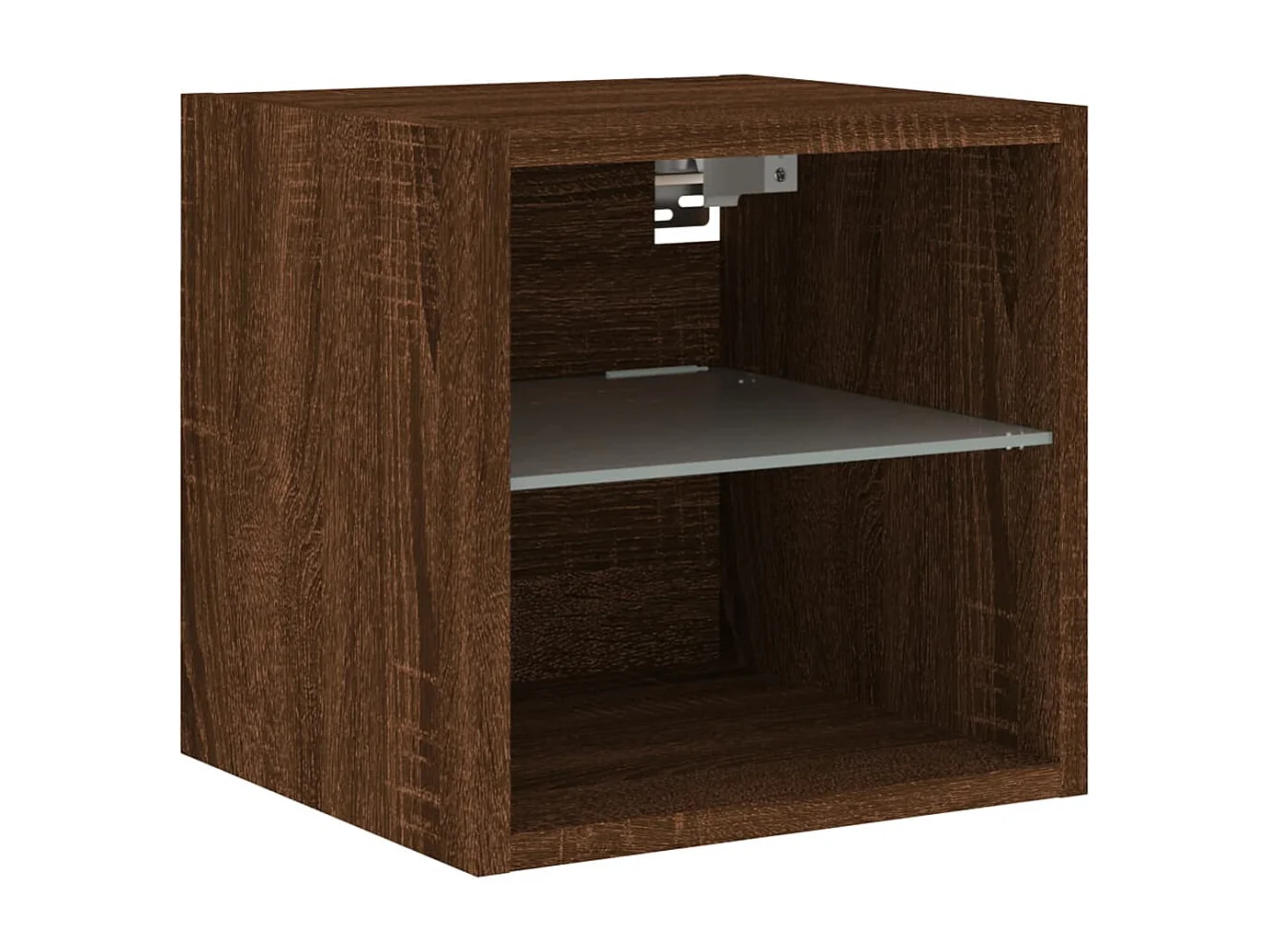 Berkfield TV Wall Cabinet with LED Lights Brown Oak 30x28.5x30 cm
