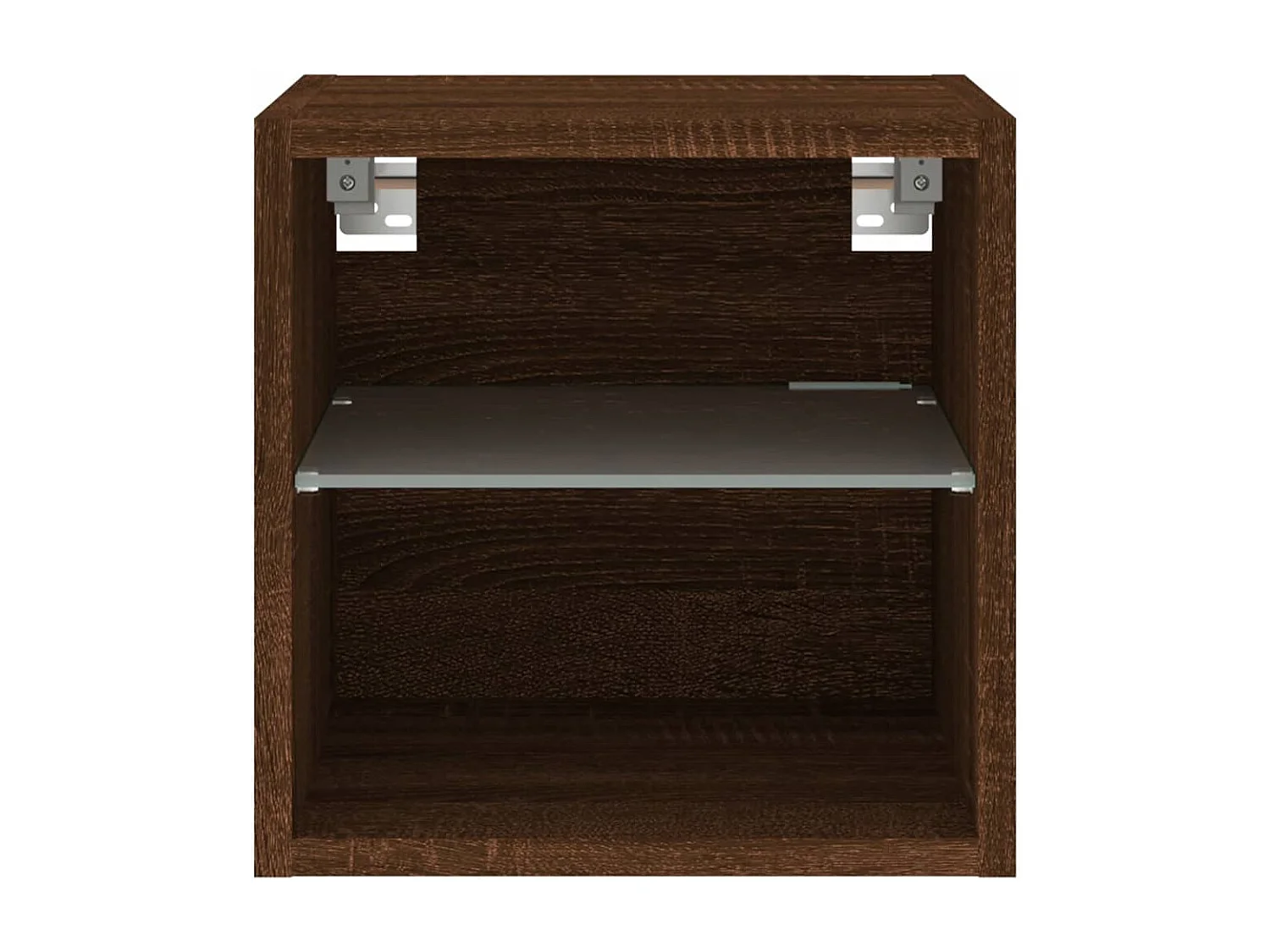 Berkfield TV Wall Cabinet with LED Lights Brown Oak 30x28.5x30 cm