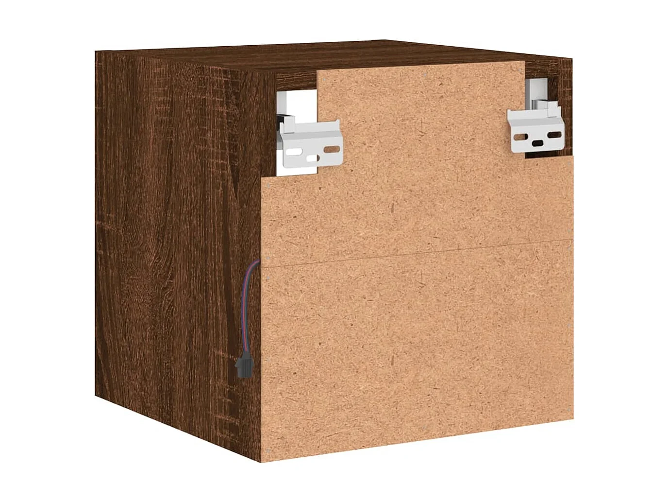 Berkfield TV Wall Cabinet with LED Lights Brown Oak 30x28.5x30 cm