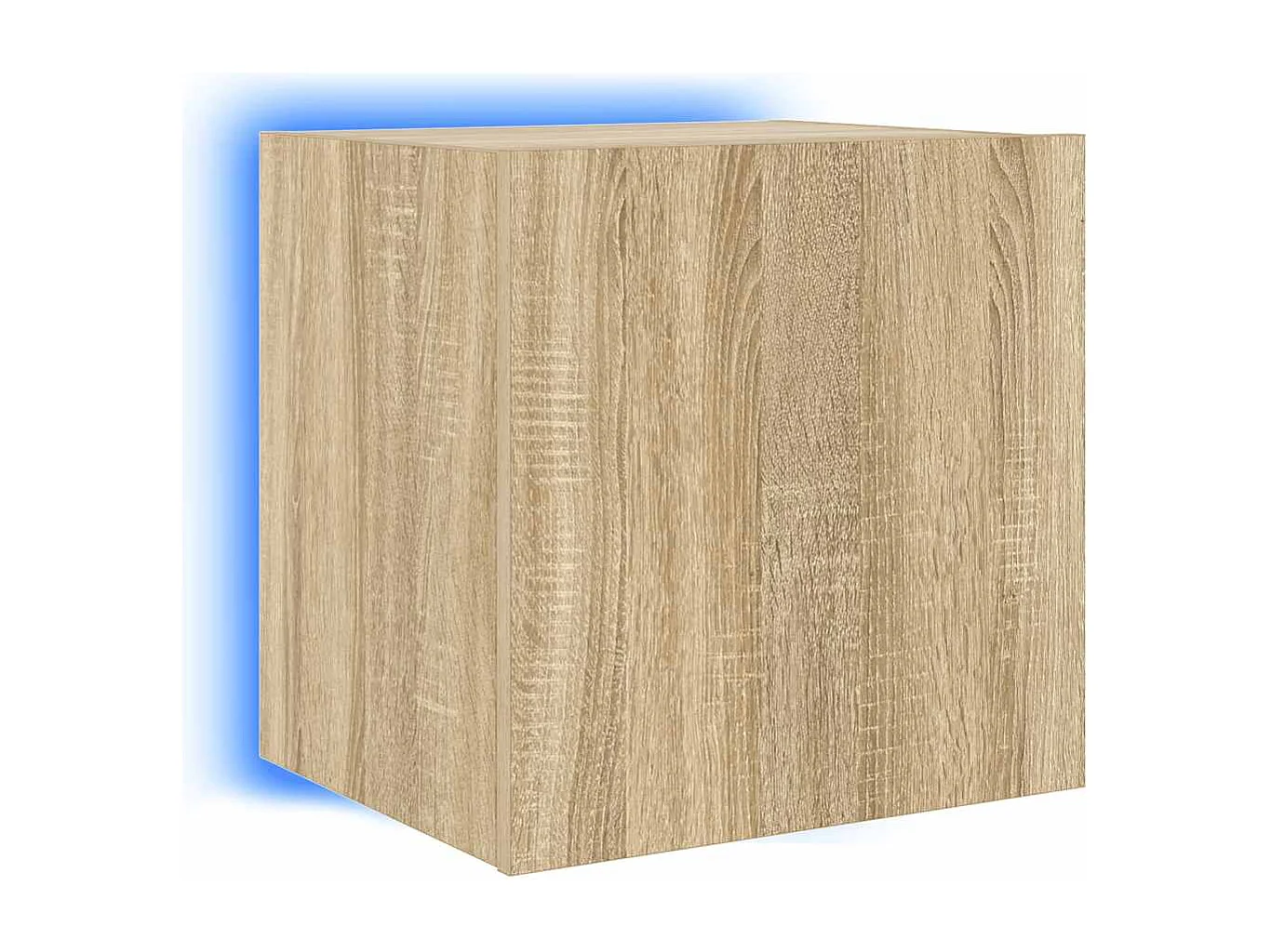 Berkfield TV Wall Cabinet with LED Lights Sonoma Oak 40.5x35x40 cm