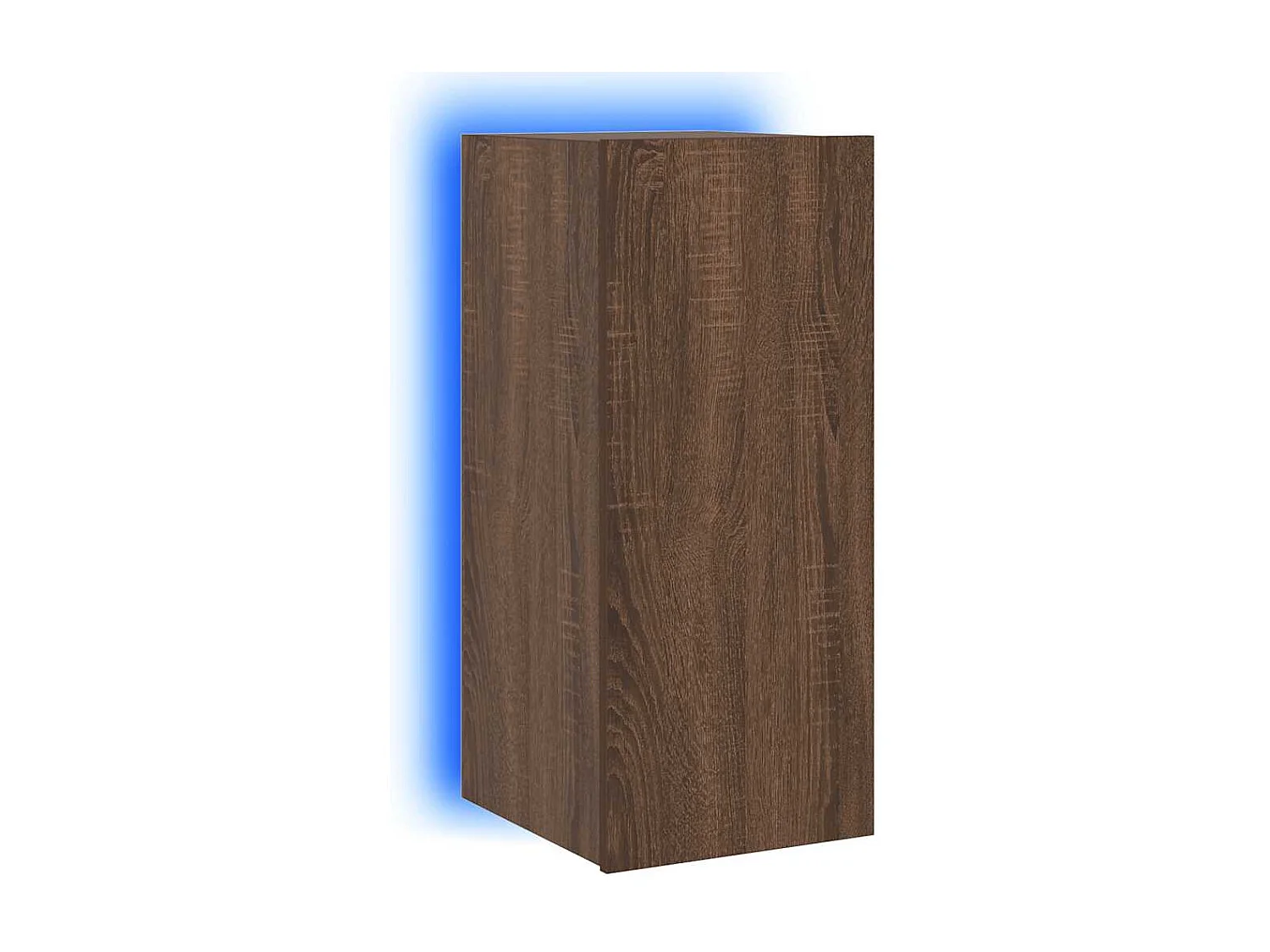 Berkfield TV Wall Cabinet with LED Lights Brown Oak 30.5x35x70 cm