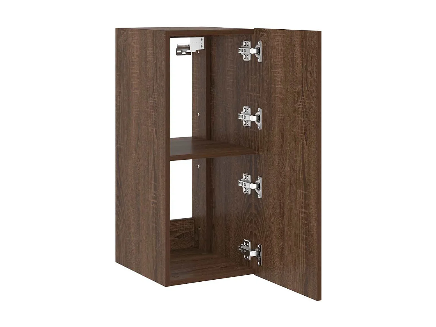 Berkfield TV Wall Cabinet with LED Lights Brown Oak 30.5x35x70 cm