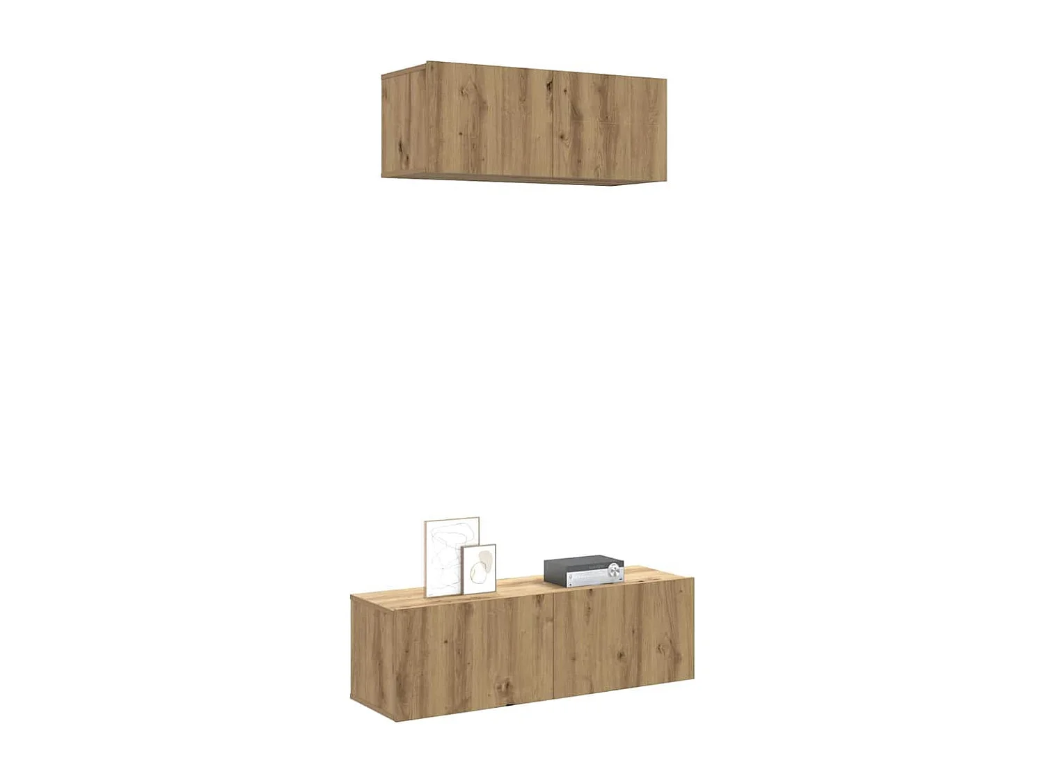 Berkfield 2 Piece TV Cabinet Set Wall-mounted Artisan Oak Engineered Wood
