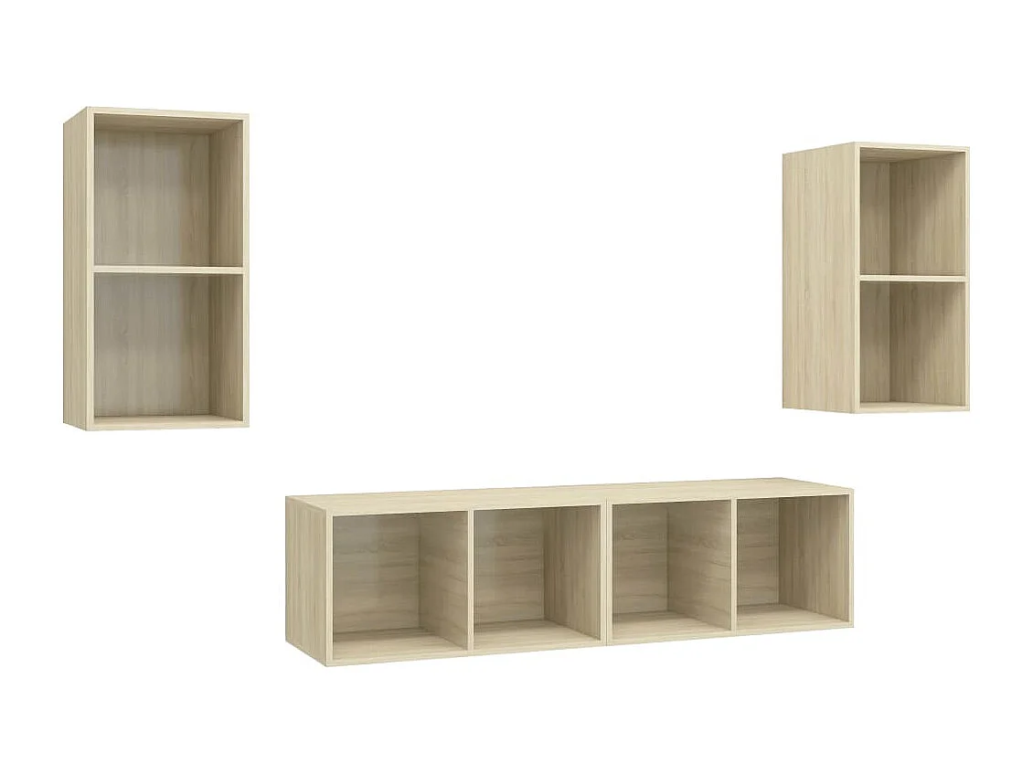 Berkfield Wall-mounted TV Cabinets 4 pcs Sonoma Oak Engineered Wood