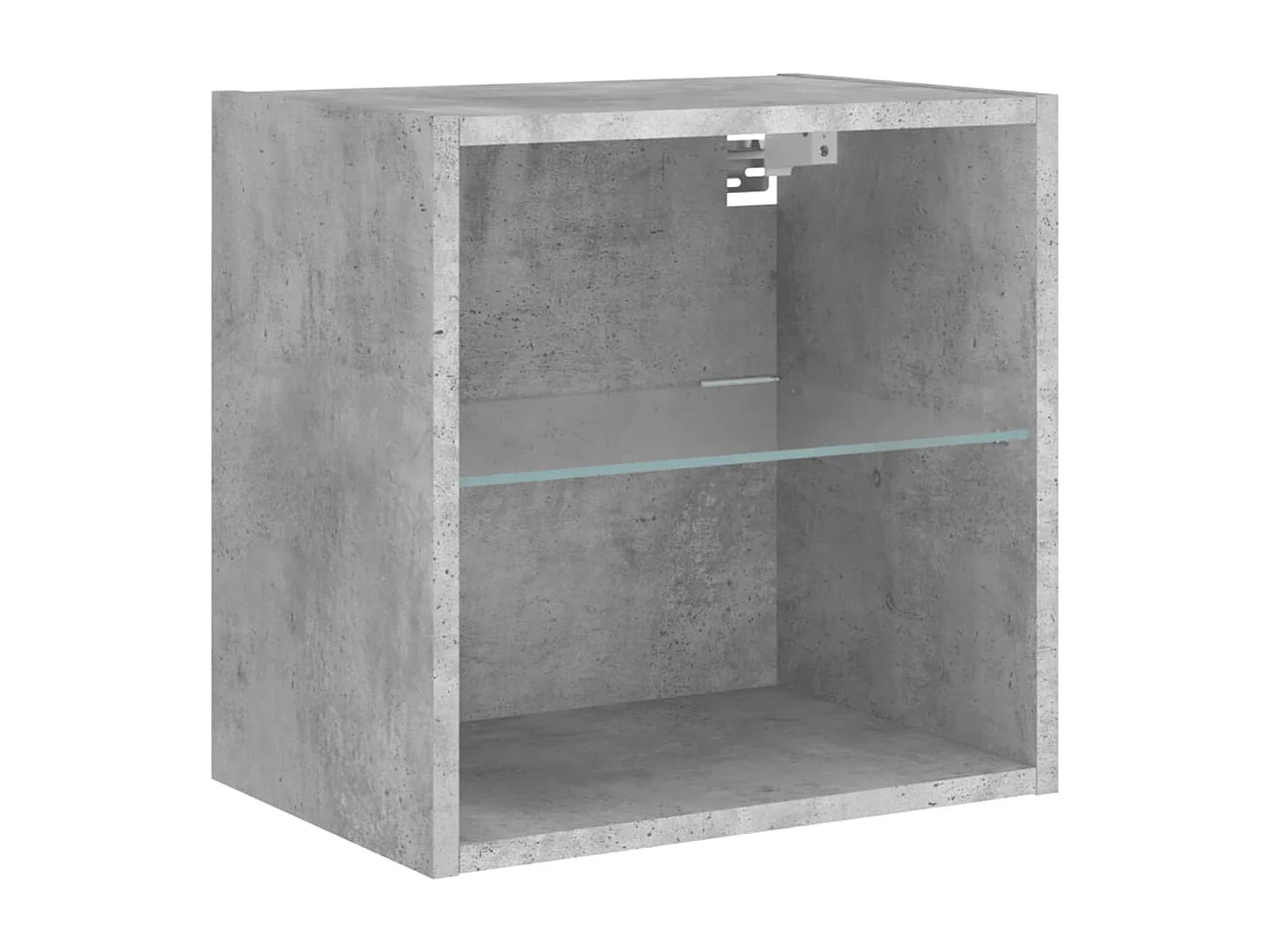 Berkfield Bedside Cabinet with LED Lights Wall-mounted Concrete Grey