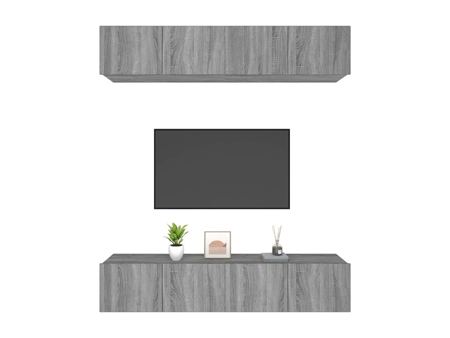 Berkfield TV Cabinets 4 pcs Grey Sonoma 80x30x30 cm Engineered Wood
