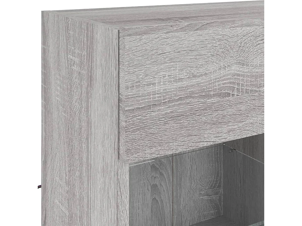 Berkfield TV Wall Cabinet with LED Lights Grey Sonoma 78.5x30x60.5 cm