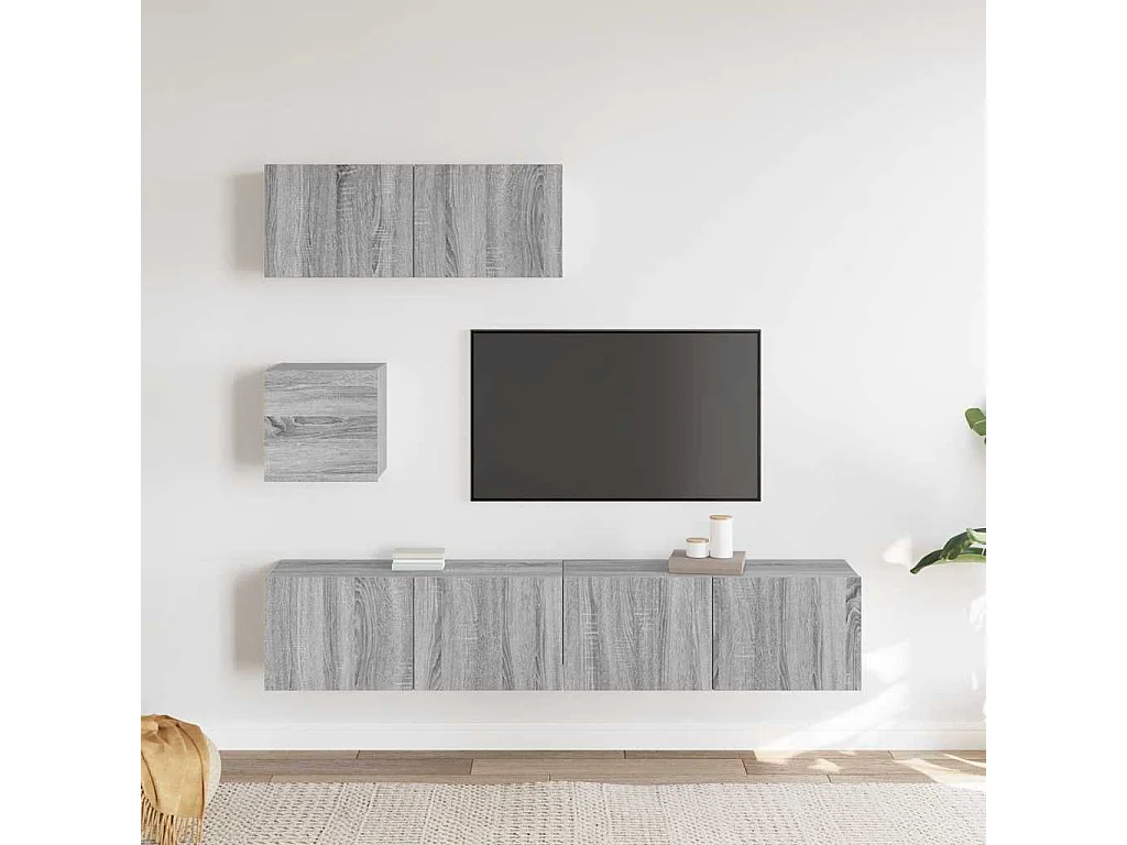 Berkfield 4 Piece TV Cabinet Set Grey Sonoma Engineered Wood