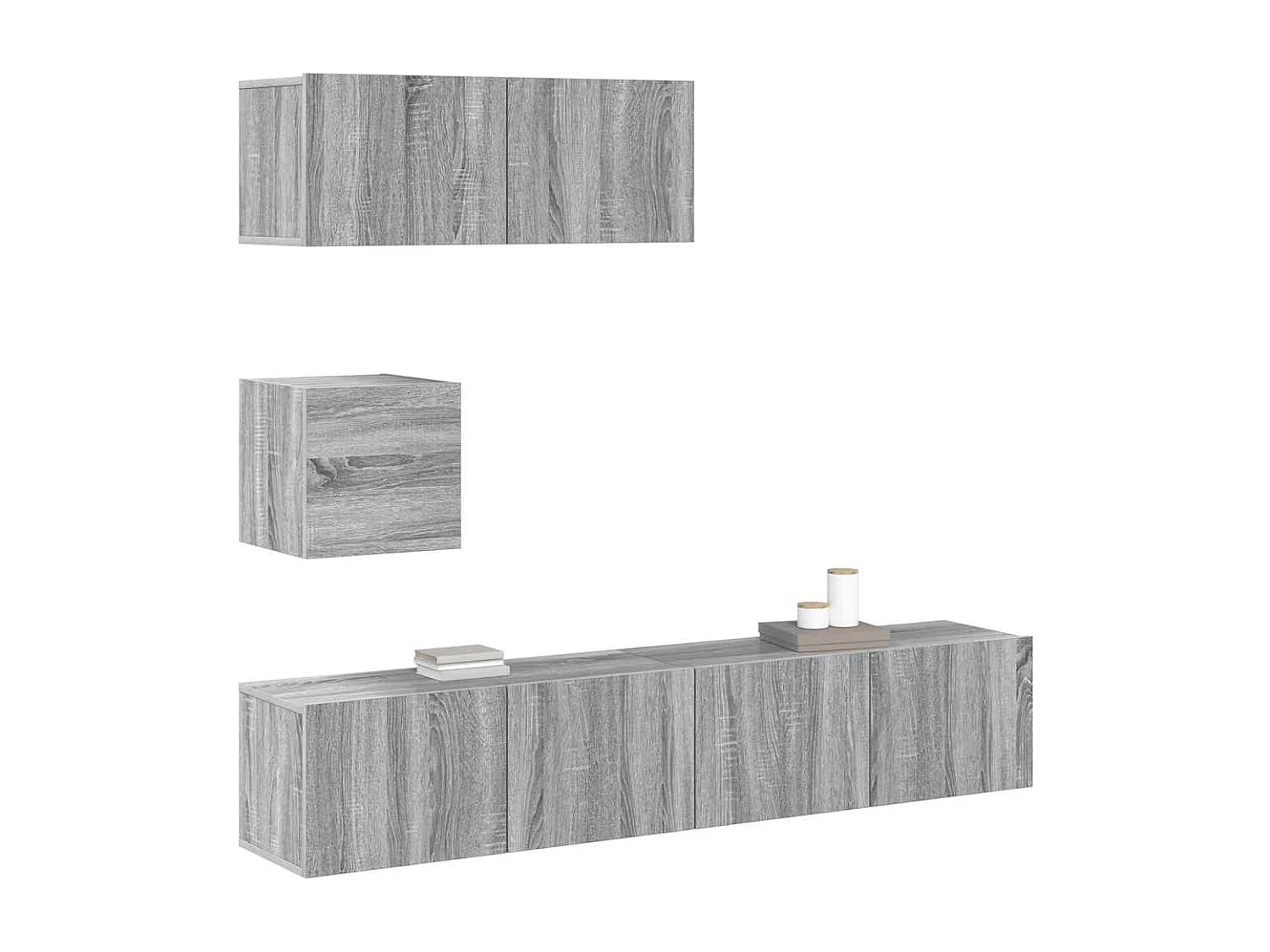 Berkfield 4 Piece TV Cabinet Set Grey Sonoma Engineered Wood