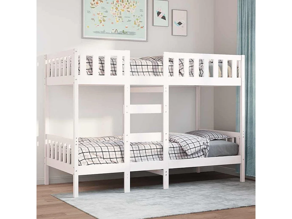 Berkfield Bunk Bed White 75x190 cm Solid Wood Pine