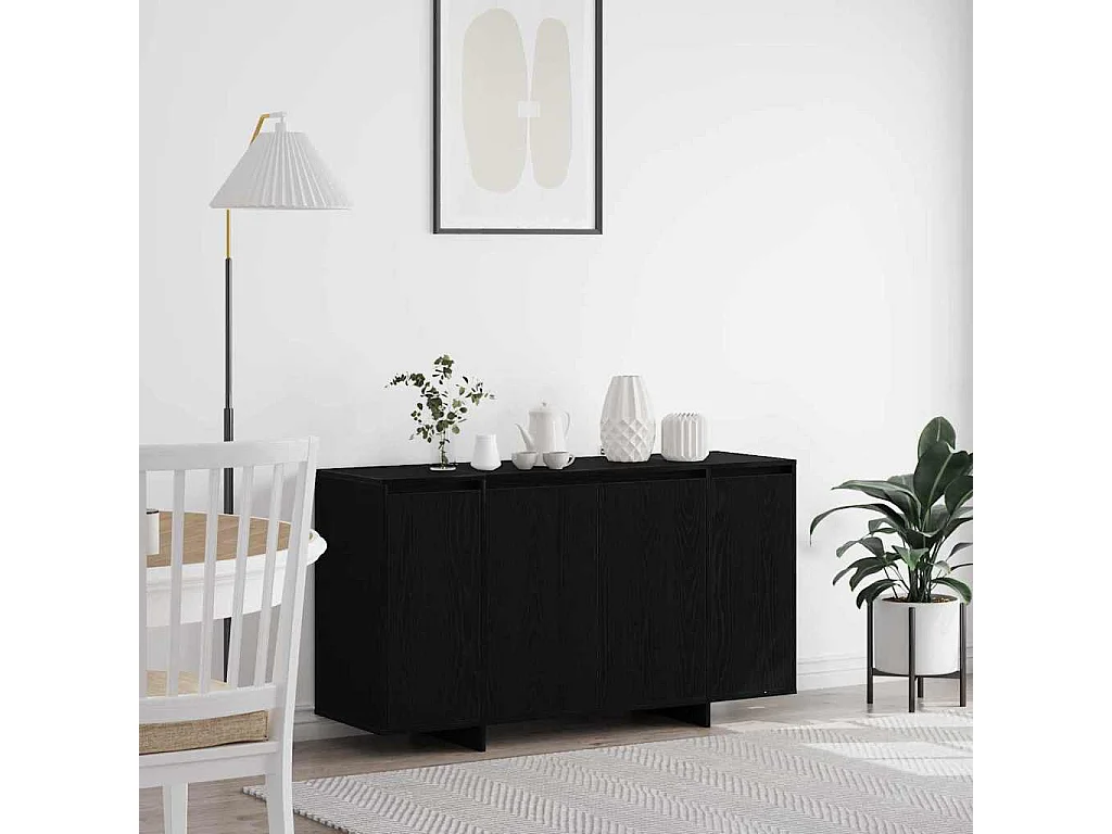 Berkfield Sideboard Black Oak 135 x 41 x 75 cm Engineered Wood
