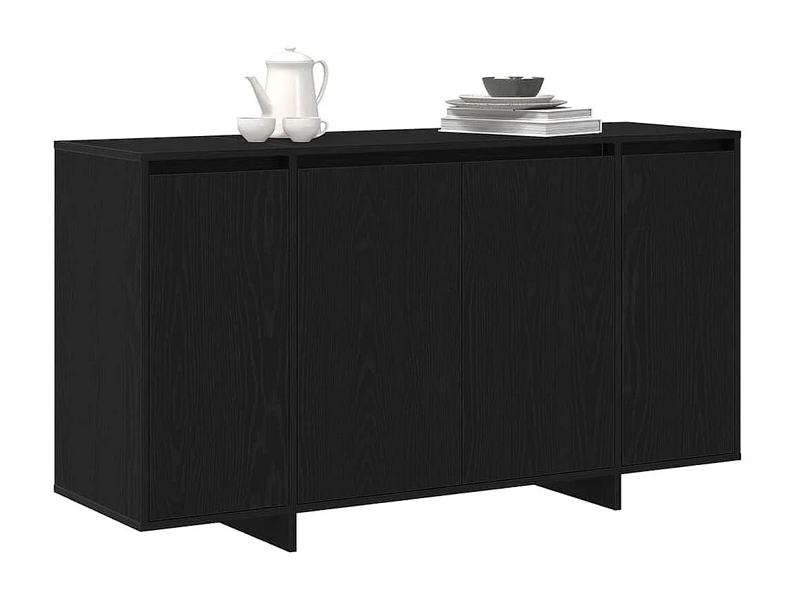 Berkfield Sideboard Black Oak 135 x 41 x 75 cm Engineered Wood