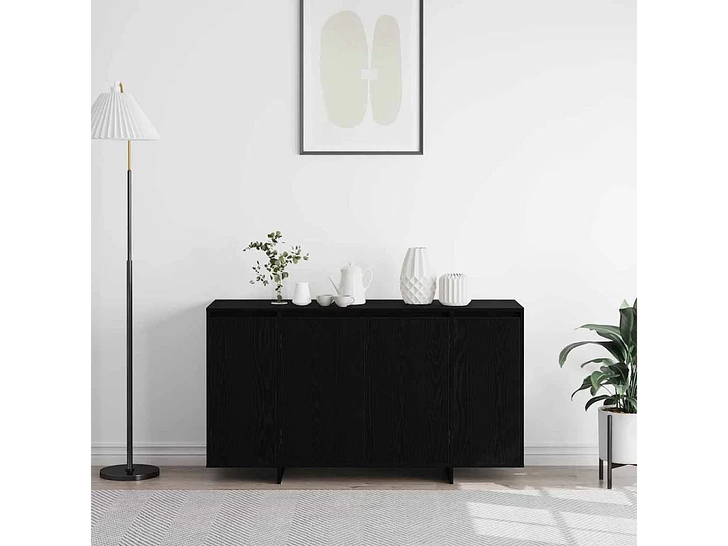 Berkfield Sideboard Black Oak 135 x 41 x 75 cm Engineered Wood