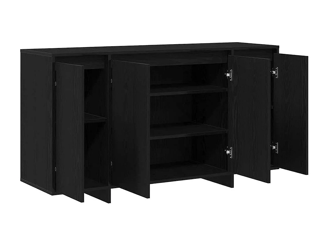 Berkfield Sideboard Black Oak 135 x 41 x 75 cm Engineered Wood