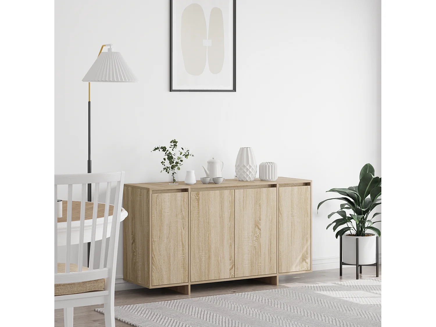 Berkfield Sideboard Sonoma Oak 135 x 41 x 75 cm Engineered Wood