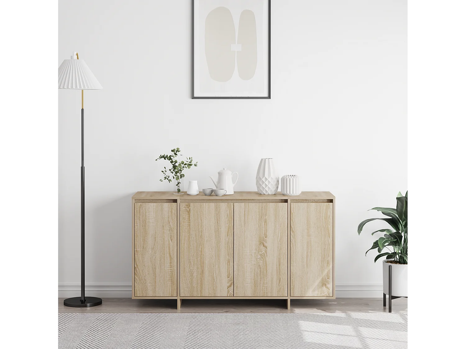 Berkfield Sideboard Sonoma Oak 135 x 41 x 75 cm Engineered Wood