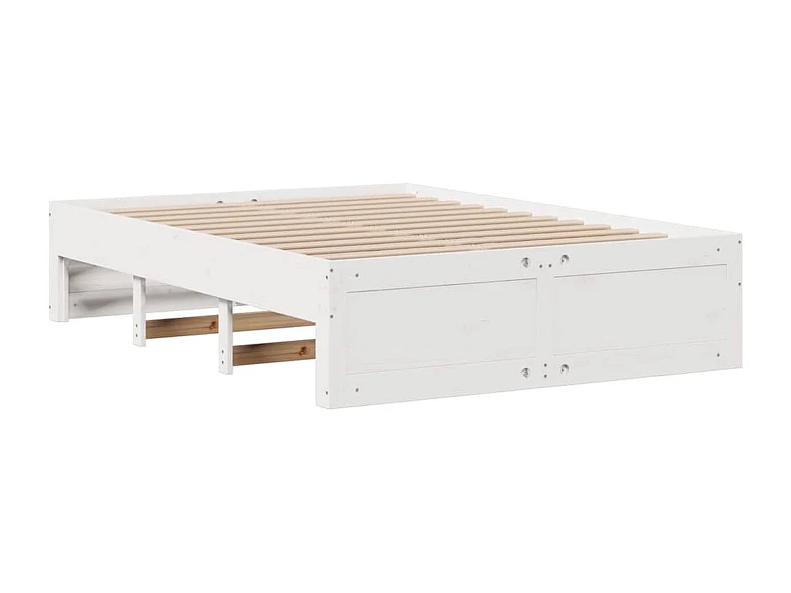 Berkfield Bed Frame without Mattress with Drawers White 140x190 cm Solid Wood Pine