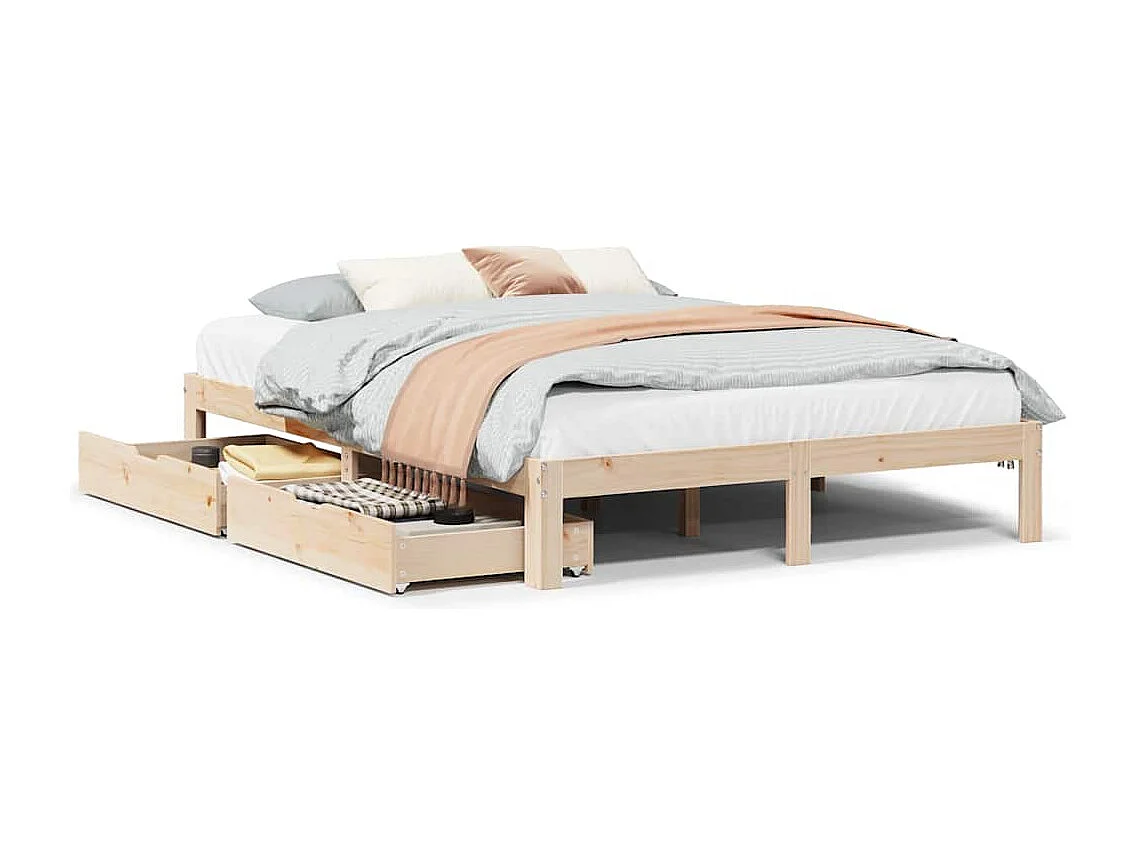 Berkfield Bed Frame with Drawers without Mattress 160x200 cm