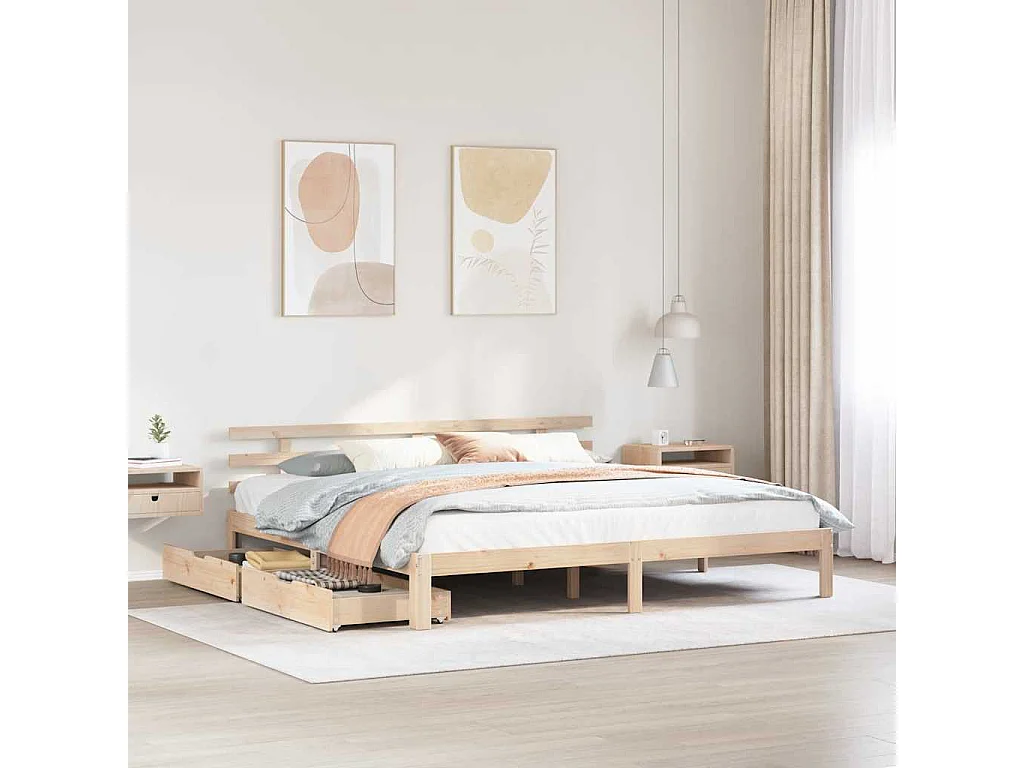 Berkfield Bed Frame with Drawers without Mattress 200x200 cm
