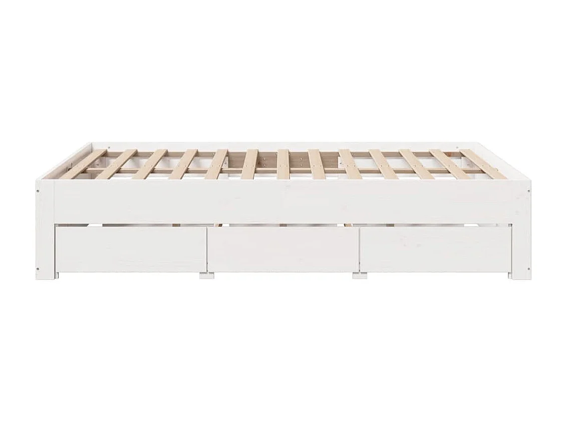 Berkfield Bed Frame without Mattress with Drawers White 140x200 cm Solid Wood Pine