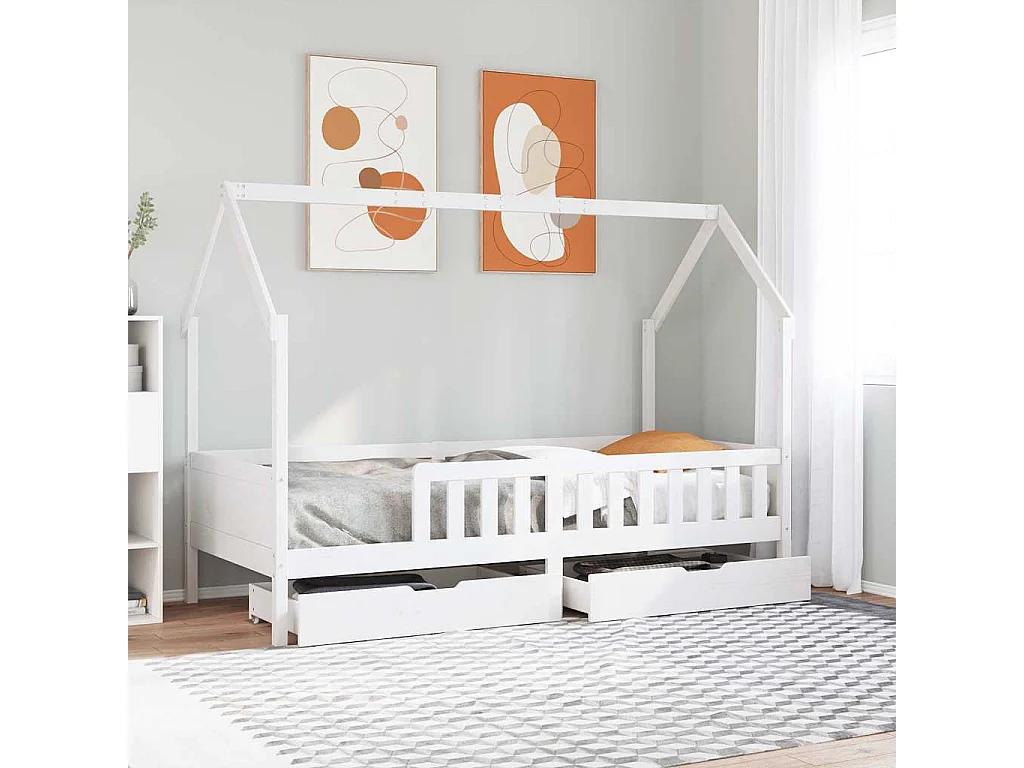 Berkfield Kids Bed Frame with Drawers without Mattress 80x200 cm Solid Wood