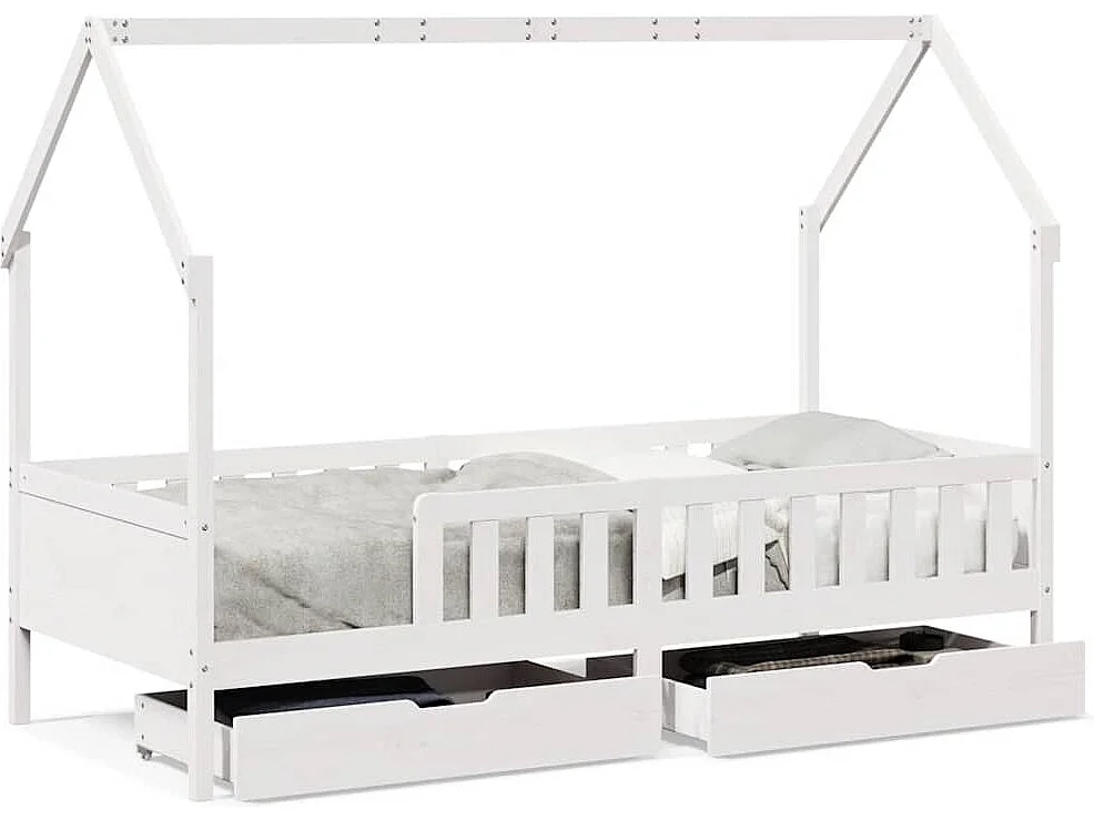 Berkfield Kids Bed Frame with Drawers without Mattress 80x200 cm Solid Wood