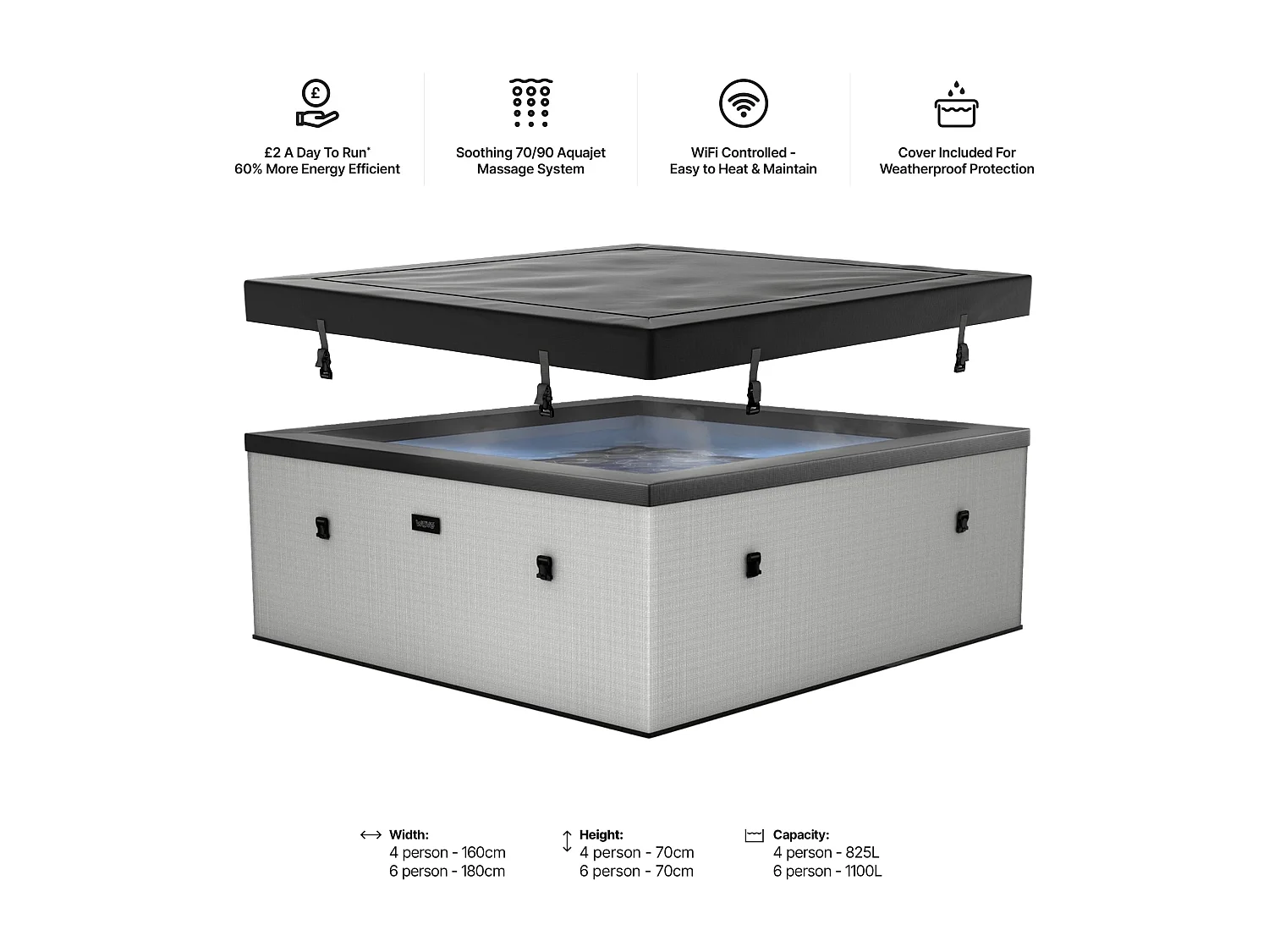Wave Garda | 4-6 Person Eco Foam Hot Tub | Integrated Heater