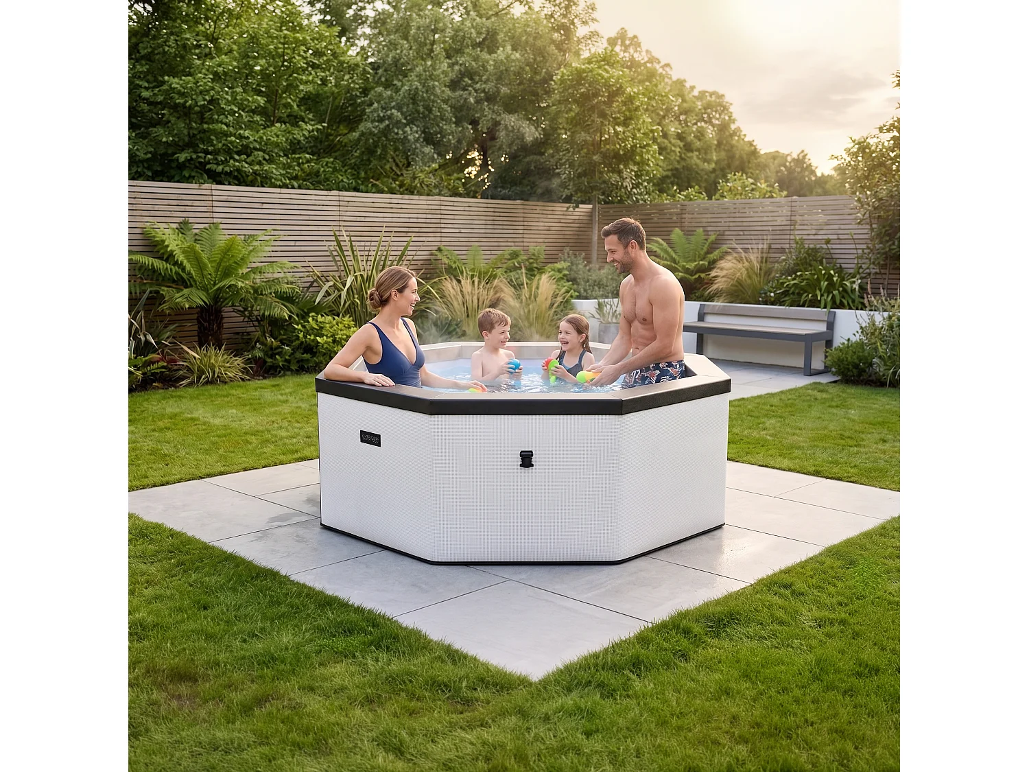 Wave Como 6-Person Octagonal Foam-Insulated Hot Tub & Spa | White | EnergySave Bundle