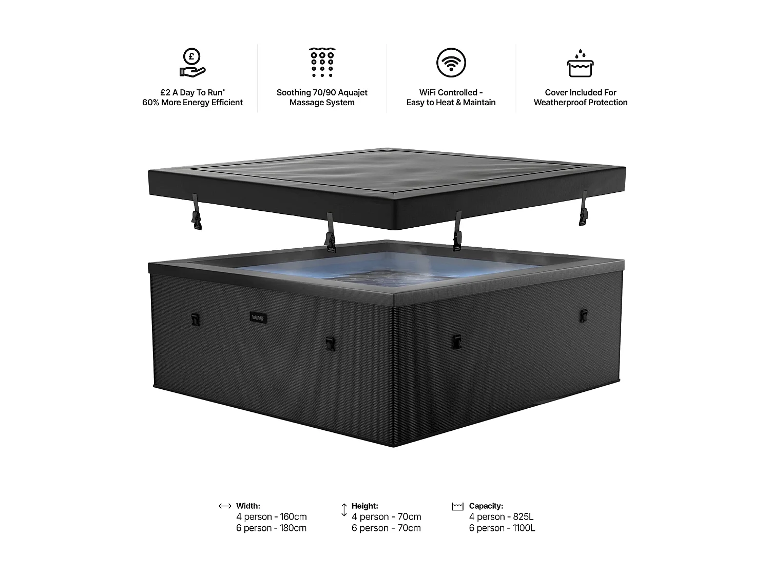 Wave Garda | 4-6 Person Eco Foam Hot Tub | Integrated Heater