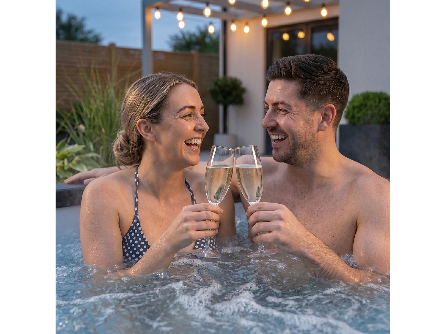 Wave Garda 6-Person Square Foam-Insulated Hot Tub & Spa | Black