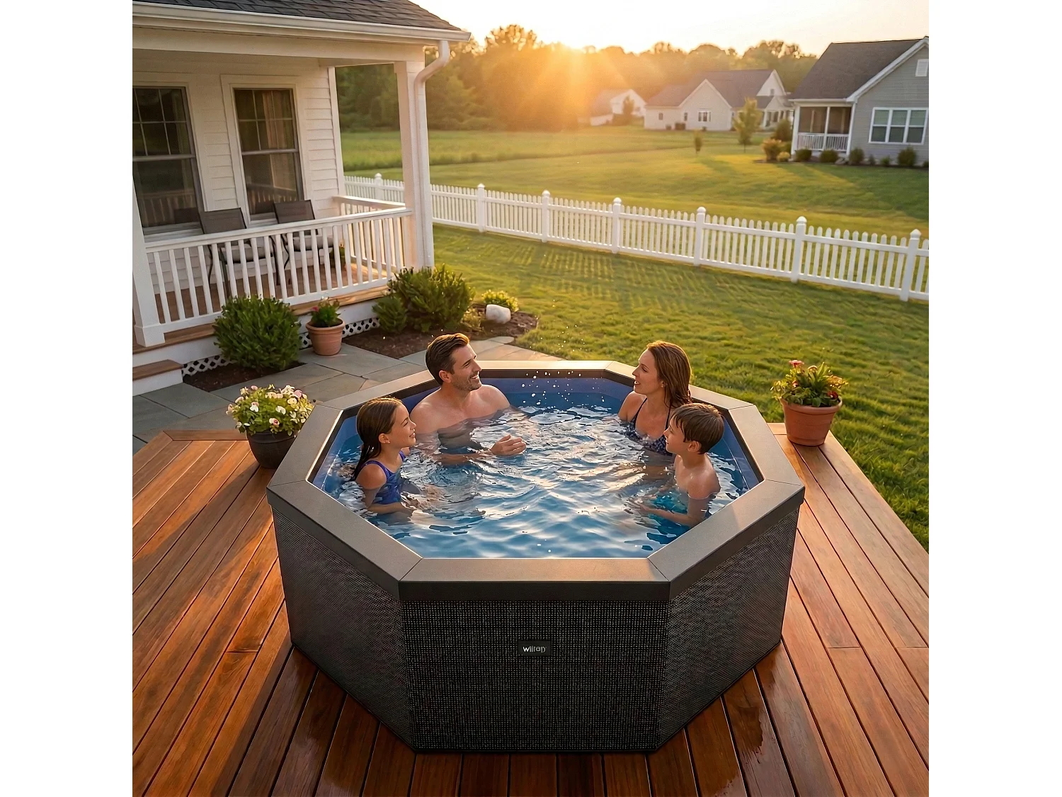 Wave Como 6-Person Octagonal Foam-Insulated Hot Tub & Spa | Anthracite Grey