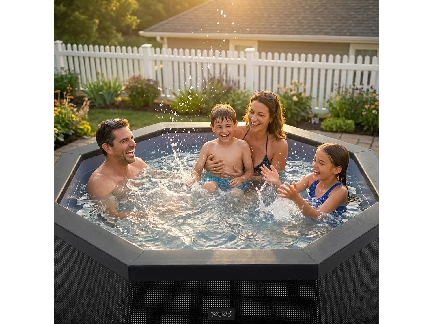 Wave Como 6-Person Octagonal Foam-Insulated Hot Tub & Spa | Black