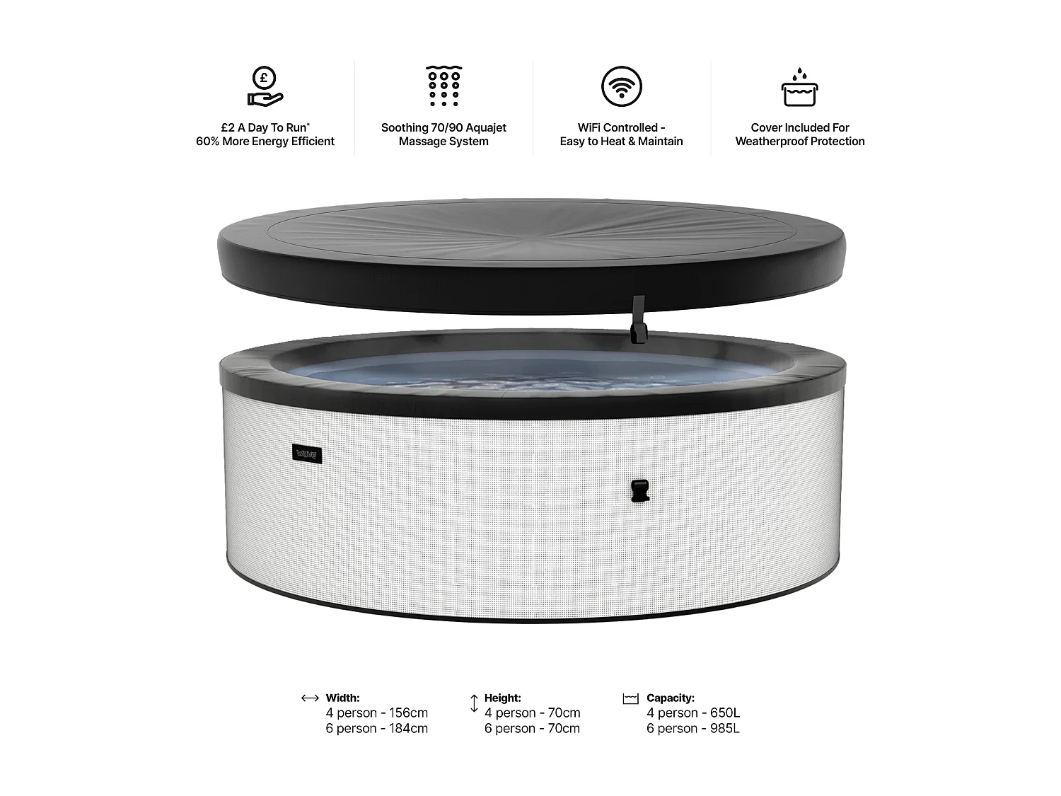 Wave Tahoe | 4-6 Person Eco Foam Hot Tub | EnergySave Bundle