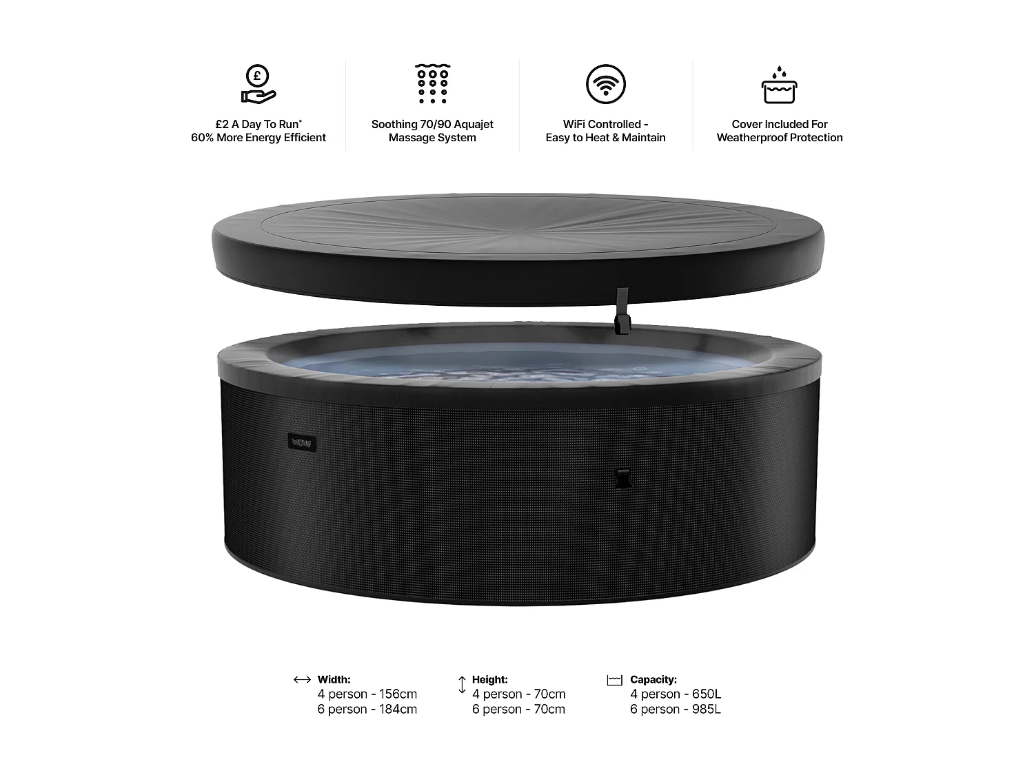 Wave Tahoe | 4-6 Person Eco Foam Hot Tub | EnergySave Bundle