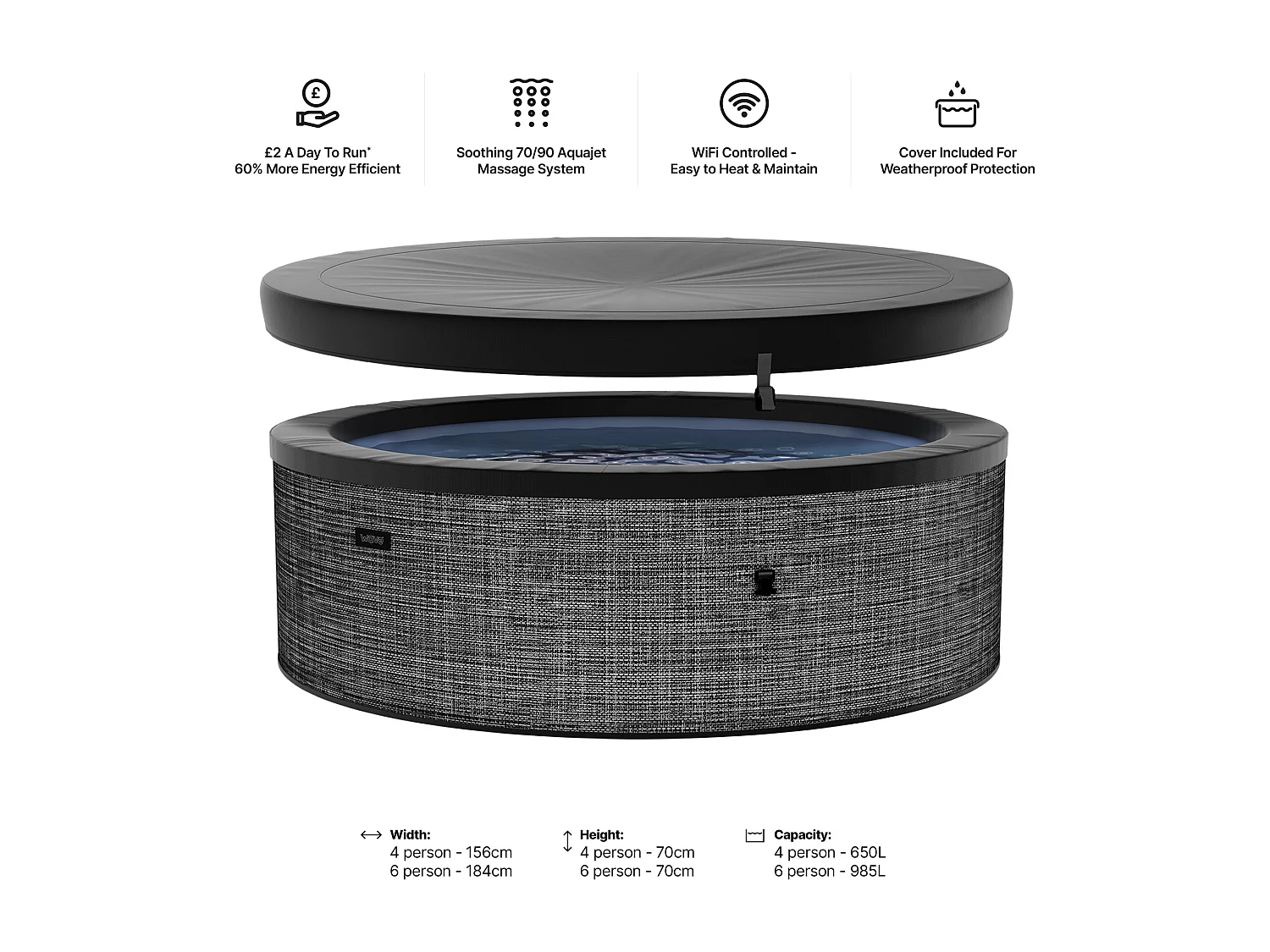 Wave Tahoe | 4-6 Person Eco Foam Hot Tub | Integrated Heater